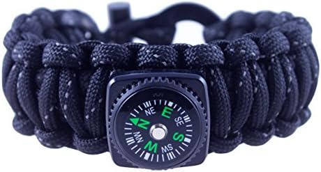 MADE WITH TACTI-GLOW 550 FIRECORD (Jute tinder &amp; suture line cores): The ZULU INFERNO 8.5 inch fire starter adventure bracelet with 19 piece survival kit for EDC.
