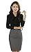 JHVYF Womens Bow Tie Neck Blouse Long Sleeve Casual Work Office Tops Button Down Shirts Black US 6(Tag 2XL)