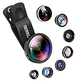 Phone Lens - Cell Phone Camera Lens Kit Universal 8 in 1 Clip on Smartphone Lens PRO 0.4X Wide Angle Lens 0.65X Macro Lens 180° Fisheye Lens CPL Lens Telephoto Lens for iPhone Samsung Android Phones