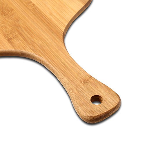Premium Natural Bamboo pizza peel, Paddle for Homemade Pizza and Bread Baking - Great for Cutting Board (Cutting Fruit, Vegetables, Cheese) - 19.5 x11.5 Inch