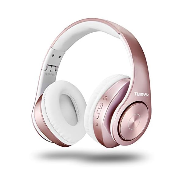 Bluetooth-Headphones-WirelessTuinyo-Over-Ear-Stereo-Wireless-Headset-35H-Playtime-with-deep-bass-Soft-Memory-Protein-Earmuffs-Built-in-Mic-Wired-Mode-PCCell-PhonesTV-Rose-Gold TUINYO Bluetooth Headphones Wireless, Over Ear Stereo Wireless Headset 40H Playtime with deep bass, Soft Memory-Protein…