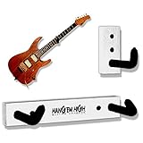 Angled Guitar Wall Hanger Display for Electric and Thin Body Guitars- White Finish