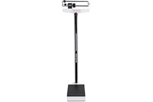 HEALTH MOBIUS Detecto 439 Mechanical Physician Scale with Height Rod - Dual Reading Die-Cast Beam with Black Aluminum Insert - Rigid Construction with Precise Results, Eye-Level Display - 450Lbs x 4 oz Capacity