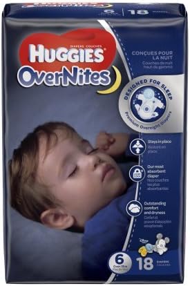Branded HUGGIES OverNites Diapers, Size 6, 18 Diapers , Weight 35lbs - Branded Diapers with fast delivery (Soft and Comfortable for Babies)
