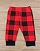 4Pcs Christmas Outfit Set Baby Boy Girl Clothes Infant My First Christmas Romper Plaid Pants(0-6Months)