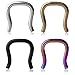 Ruifan 4PCS 316L Surgical Steel U-Shaped & Staple Nose Septum Hanger Retainer Nose Ring 14g (Assorted Colors)