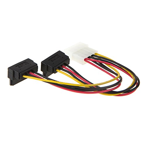 Molex to SATA, CableCreation [2-PACK] 6-Inch Molex 4 Pin to 2 x SATA 15 Pin Down Angle Female Power Cable
