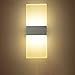 NAVIMC Modern Acrylic 6w LED Wall Sconces Aluminum Lights Fixture On/Off Decorative Lamps Night Light for Pathway, Staircase, Bedroom, Balcony,Drive Way,Warm White (Not dimmable)