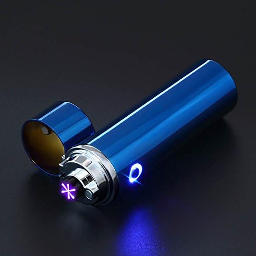 New Lighter HopingFire Triple Arc New Design USB Lighter Rechargeable Windproof Flameless Electronic Lighter+ Gift Box(Blue ice)