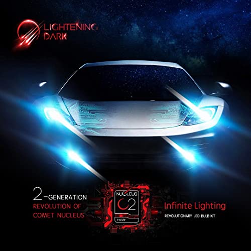 LIGHTENING DARK 9005 LED Headlight Bulbs, 16000LM Super Bright 80W HB3