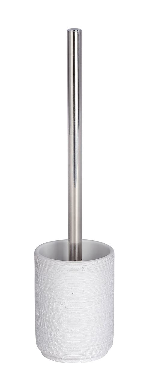 WENKO 22727100 Toilet brush Goa Neo White - toilet brush holder, Polyresin, 9 x 37 x 9 cm, White