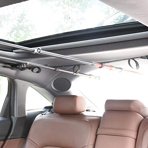 Ksruee 1.5086.61in Car Fishing Rod Strap，2PCS Car Fishing Rod Stand for SUV/MVP/RV/Minivan - Black - Thumbnail 4