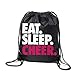 Cheerleading Sport Pack Cinch Sack | Eat Sleep Cheer | Black