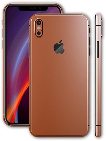EasySkinz Gadgets WRAP Printed Skin Split Back & Sides Only - Rose Gold MATT Metallic for Apple iPhone 10 / iPhone X
