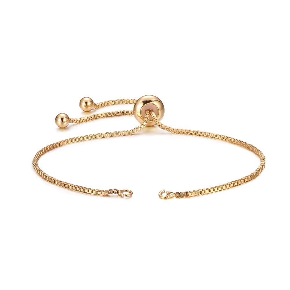 DanLingJewelry 20Pcs Adjustable Slider Bracelet Slider Extender Chains with Ball Ends for Jewellery Making 8 in(220mm) G