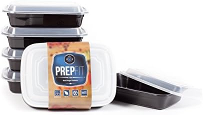 Prep Fit 1-Compartment BPA-free Meal Prep Containers - Bento/Lunch Box - Reusable, Microwavable, and Dishwasher Safe - Set of 7