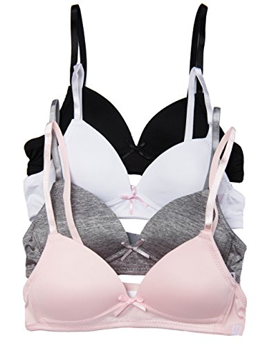 4 pack caramel cantina big girls lightly padded bra set…