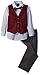 Nautica Boys' Four-Piece Solid Twill Vest Set with Bow Tie