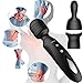 XUANAI Automatic Heating Wand Massager with 12 Powerful Speeds & Astonishing Vibration Modes, Rechargeable Handheld Body Massager for External Elvet-Smooth Sensation 100% Waterproof (Black)
