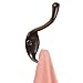 mDesign Wall Mount Entryway Storage Hook for Jackets, Coats, Hats, Scarves - Pack of 6, Bronze