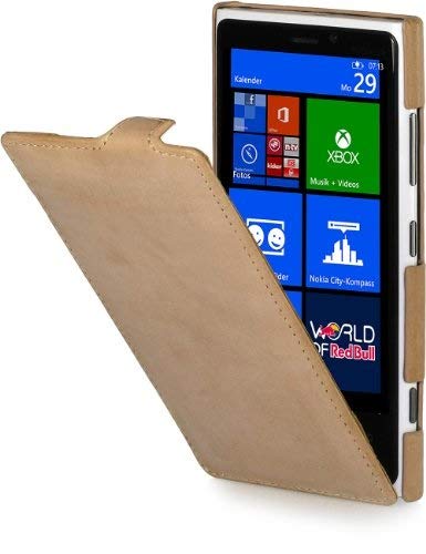 StilGut UltraSlim, Genuine Leather Case for Nokia Lumia 920, Old Style Sand Beige