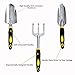 Yuelife Garden Tool Set, Sturdy 3PCS Heavy Duty Garden Kit Includes Trowel Transplanter, Cultivator with1 Pair Free Gloves-Perfect Garden Tools for Gardening/Weeding/Digging -Yellow