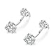 SBLING Platinum-Plated Front Back 2 in 1 Cubic Zirconia Stud and Ear Jacket Earrings (5 cttw)