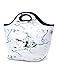 Neoprene Lunch Tote ,Insulated Waterproof Lunch Bags For Men, Women, Adults, Kids, Girls. Reusable, Washable, Water-proof Foldable, Light, Zipper (WHITE)