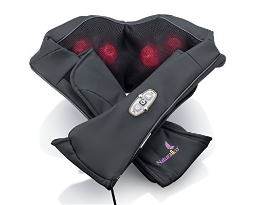 Naturalico Shiatsu Massager - Kneading Massage Therapy for Foot, Back, Neck and Shoulder Pain - Relieves Sore Muscles - Total Body Relaxation