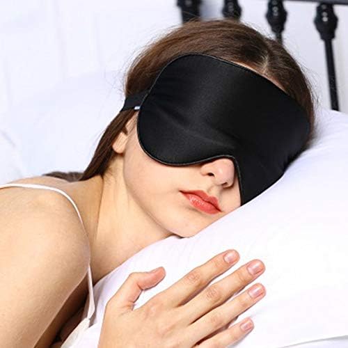 Sleep Eye Mask,Pure Natural Silk Fabric and Cotton Filled 100% Blackout Sleeping Mask Eye Cover with Adjustable Strap to Fit All Head Sizes,Supper Soft&Skin-Friendly for Men Women Kids