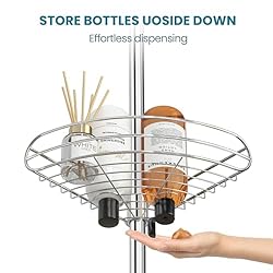 ALLZONE Corner Shower Caddy Tension Pole, 4-Tier