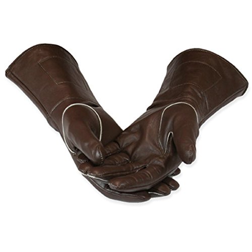 Historical Emporium Men's Victorian Driving/Cosplay Leather Gauntlets L Brown