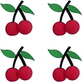 Sweet Red Tree Cherries Car Truck SUV Antenna Topper - 4PK