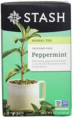 Stash Tea Peppermint Herbal Tea 20 Count Tea Bags in Foil 0.7 oz (Pack of 6), Premium Herbal Tisane, Minty Refreshing Herbal Tea, Enjoy Peppermint Tea Hot or Iced