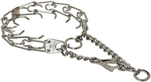 Herm Sprenger Cane Corso Pinch Collar Chrome Plated with Swivel and Small Quick Release Snap Hook - 50106 (02) 1/8 inch (3.25 mm) - Size 23 inch (58 cm)