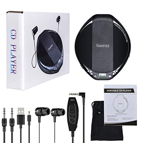 Portable CD Player for Car HiFi Lossless Small CD Player with Headphone CD Discman Compact Disc Personal Walkman Player Shockproof Anti-Skip