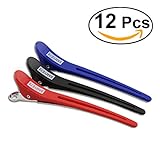 Frcolor 12Pcs Plastic Metal Duck Bill Clip Non-slip Rubberized Multicolor Duck Teeth Bows Salon Hair Grip