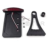 HTT Motorcycle Black Flat Side Mounted License Plate Bracket w/ Led Tail Light Brake Light 7/8" or 1" Axles For Suzuki/ Kawasaki/ Yamaha/ Honda/ Harley Fat Bob Street Bob XL 883 Sportster
