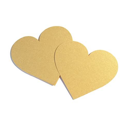 Cardstock Paper Hearts Pack of 25 in Yellow Gold Handmade