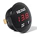 XCSOURCE 12V-24V DC Digital Display Voltmeter Car Motorcycle Red LED Waterproof Volt Meter Black BI181