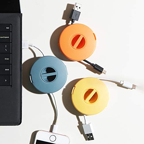 3 Pieces Earbud Organizer, Round Headphone Cord Organizer, Retractable