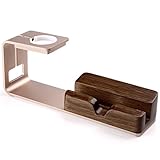 Hapurs Apple Watch Stand Iwatch Series 2 Stand Aluminum Alloy and Bamboo Wood Build Holds Charging Dock Charge Station Stock Cradle Holder for Apple Watch Both 38mm and 42mm & iPhone 6/6s plus 5S 5