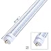 JOMITOP T8 V Shaped 65W 8 Foot LED Light Tube Bulb,Need Bypass Ballast, Single Pin FA8 Base 6000K Cool White (Replace 150W LED Fluorescent Bulbs),Dual-Ended Power AC 85-277V 25 Pack