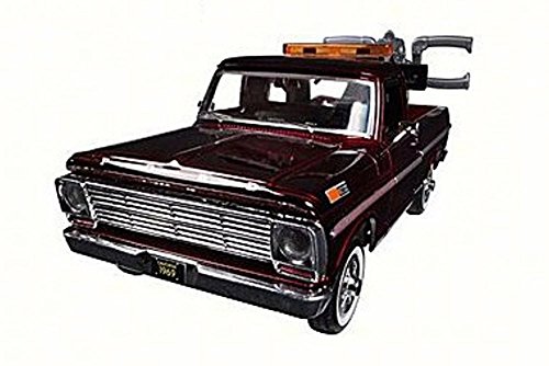 1969 Ford F-100 Pickup Tow Truck, Burgundy - Motor Max 75345AC - 1/24 Scale Diecast Model Toy Car