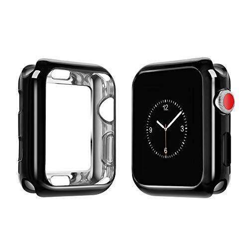 top4cus Environmental Soft Flexible TPU Anti-Scratch Lightweight Protective 42mm Iwatch Case Compatible Apple Watch Series 5 Series 4 Series 3 Series 2 Series 1 - Black