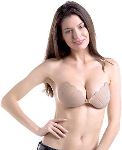 Women Reusable Adhesive Bra, Sexy Invisible Magic Strapless Push-up Bra Stick On Backless Silicone Gel Bra