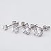 925 Sterling Silver Cubic Zirconia Classic Basket Prong Set Eternity Stud Earrings, 4 pairs 3-6mm
