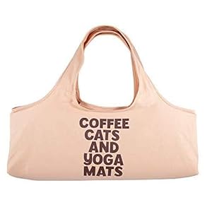 YogaPets Exercise Fun Yoga Mat Tote Bag | Large Mat Carrier with Strap & Side Pocket | Fits Most Size Mats