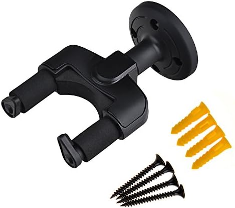 Guitar Hanger Hook Holder Wall Mount - Fits For Guitars, Ukulele,Bass, Mandolin, Banjo Black