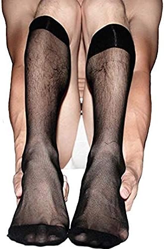 Percy Perry Men's Sexy See Through Tight Night Stretchy Clubwear Stockings 3 Pairs-Pack